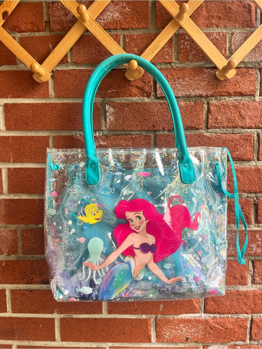 Disney Store ARIEL The Little Mermaid Glitter Swim Beach or Tote Bag